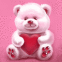 Nounours rose avec un coeur