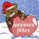 Hiver: Ours et coeur "Joyeuses Ftes"