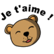 Nounours avec mention "Je t'aime" (tte)